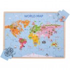 Puzzle lemn Harta lumii 35 piese