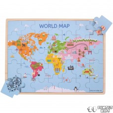 Puzzle lemn Harta lumii 35 piese