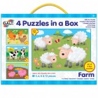 Set 4 puzzle-uri Animale de la ferma 4, 6, 8, 12 piese