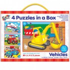 Set 4 puzzle-uri Vehicule 4, 6, 8, 12 piese